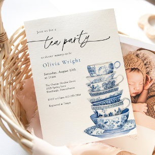 Tee-Party Chinoiserie Babydusche Einladung
