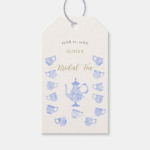 Tee Party Chinoiserie Blue Boho Lace Brautparty Geschenkanhänger