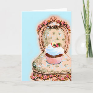 Tee-Party Cupcake-Design Karte