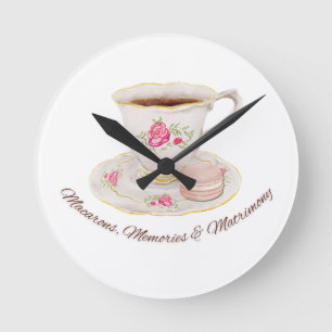 Tee Party Elegantes Brautparty Bachelorette Runde Wanduhr