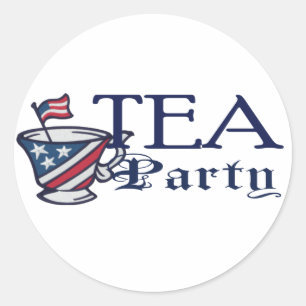 Tee-Party-Flagge politische Parodie Runder Aufkleber