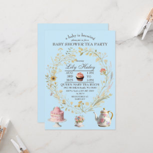 Tee-Party Kinderdusche Einladung