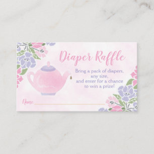 Tee-Party Kinderdusche Windeln Raffle Ticket Begleitkarte