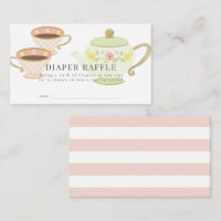 Tee-Party Kinderdusche Windeln Raffle Ticket