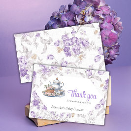 Tee Party Lavender Garden Floral Baby Dusche Dankeskarte