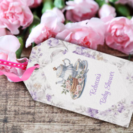 Tee Party Lavender Garden Floral Baby Dusche Geschenkanhänger