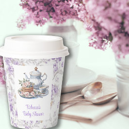 Tee Party Lavender Garden Floral Baby Dusche Pappbecher