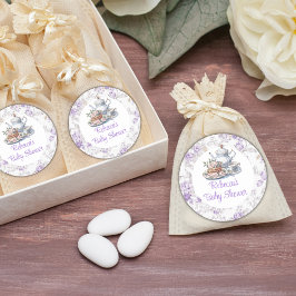 Tee Party Lavender Garden Floral Baby Dusche Runder Aufkleber