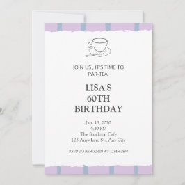 Tee Party leicht lila Par-Tee 60. Geburtstag Einladung