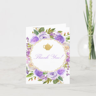 Tee Party lila Lavendel lilac Dankeschön Karte