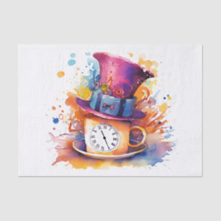 Tee-Party Mad Hatter Alice im Wunderland Decoupage Seidenpapier
