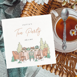 Tee-Party-Mädchen Geburtstag niedlich Serviette