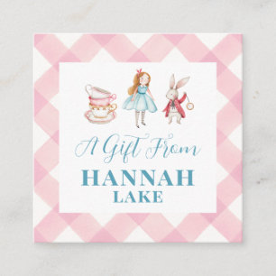 Tee Party Pink Gingham Girls Geschenk Begleitkarte