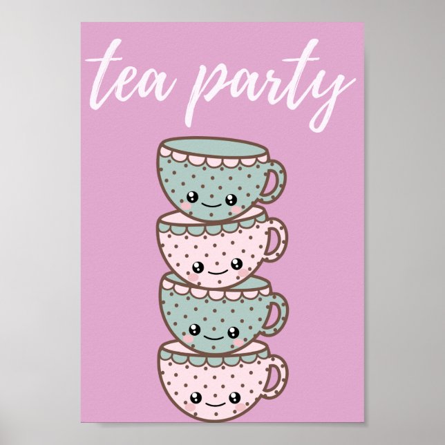 Tee Party Pink Poster (Vorne)