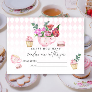 Tee-Party Raten Sie, wie viele Bonbons Begleitkarte