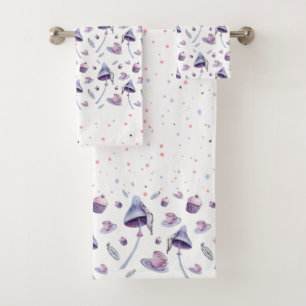 Tee-Party Rosa und Blau Badhandtuch Set