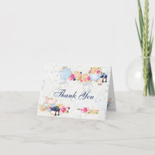 Tee-Party-Rose Teacups Teapot Danke