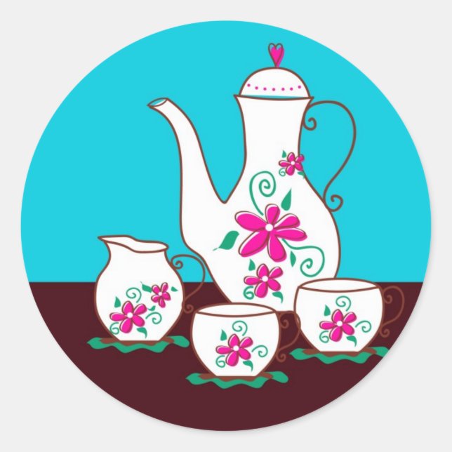 Tee-Party-Stickers Runder Aufkleber (Vorderseite)