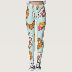 Tee-Party, Süßwaren Nahtloser Hintergrund. Leggings