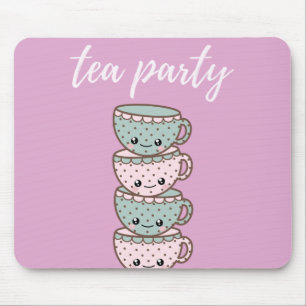 Tee-Party Teacups Pink Mousepad