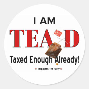 Tee-Party TEA'd Aufkleber - fertigen Sie ihn