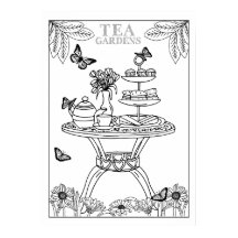 Tee-Party Teatime English Garden DIY Coloring