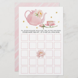 Tee-Party Teekanne Baby Dusche Bingo-Karte