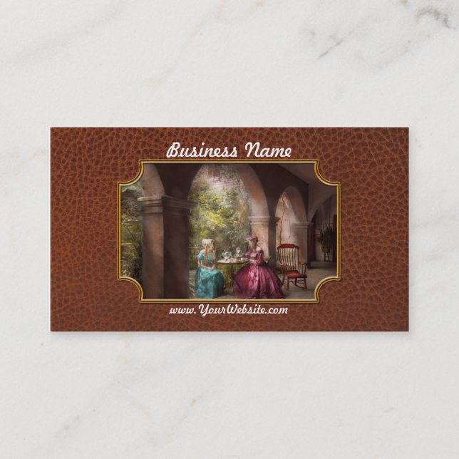 Tee-Party - Teilen des Tees mit Großmutter 1936 Visitenkarte (Vorderseite)