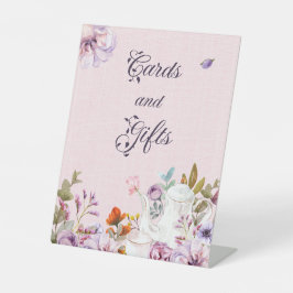 Tee-Party Thema Kinderduschkarten und Geschenke Sockelschild