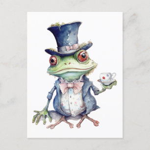 Tee-Party-Toad in Top Hat Postkarte
