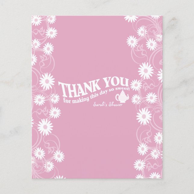 Tee Party und Daisy Chocolate Bar Gefallen (Vorderseite)