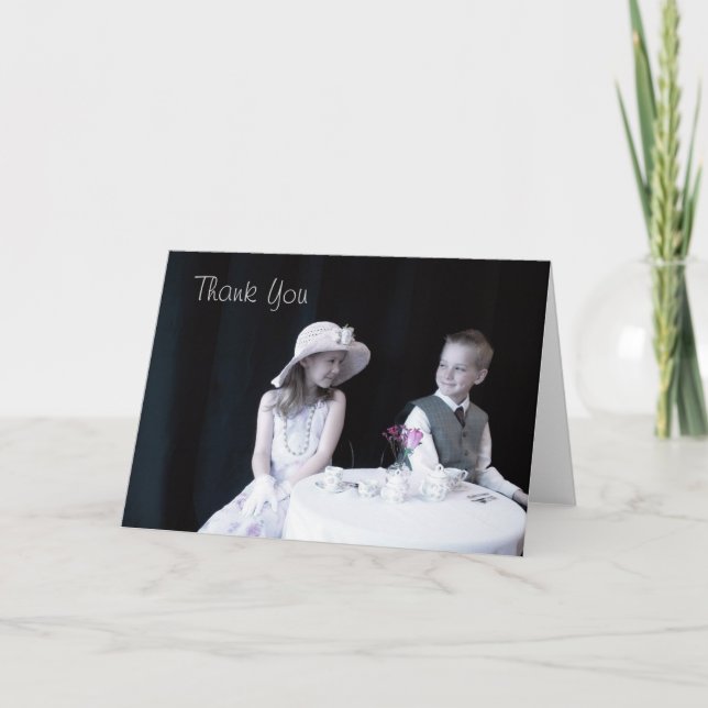 Tee-Party Vielen Dank Hinweis Dankeskarte (Vorderseite)