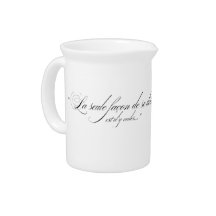 Tee Pot mit französischem Skripttext