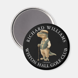 Tee-Rex Dinosaur Benutzerdefinierter Golfer Name U Magnet