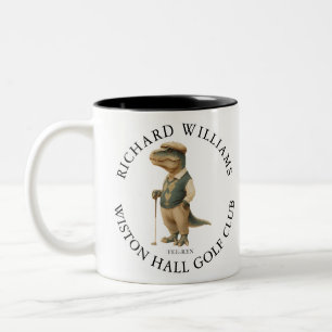 Tee-Rex Dinosaur Benutzerdefinierter Golfer Name U Zweifarbige Tasse