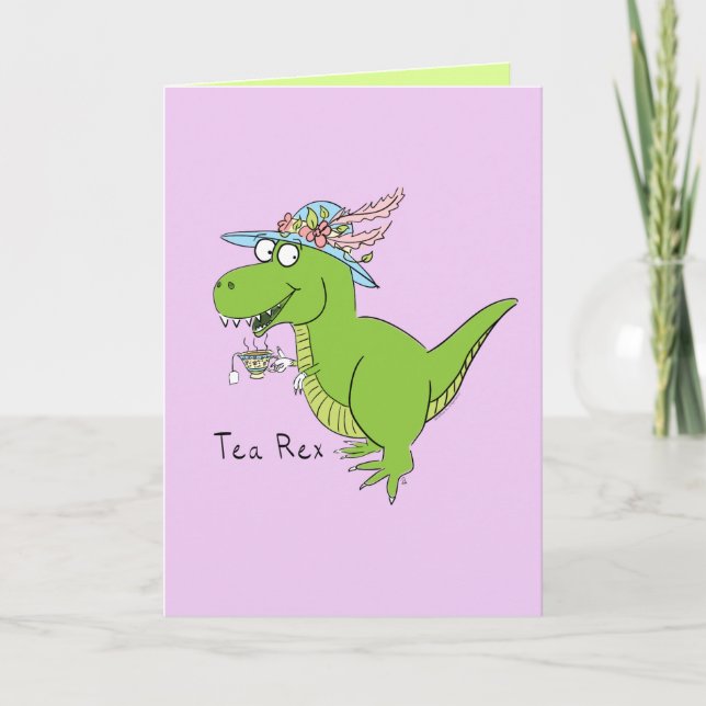 Tee Rex Dinosaur T Rex Funny Grußkarte Karte (Vorderseite)