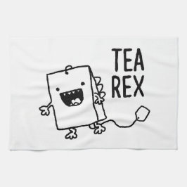 Tee Rex Tea Bag Funny Pun Cartoon Handtuch