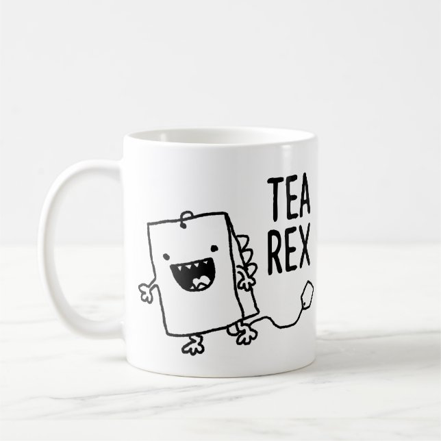 Tee Rex Tea Bag Funny Pun Cartoon Tasse (Links)