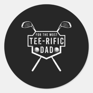 Tee-riffic Papa Lustiger Golf-Fan und Vatertag Runder Aufkleber