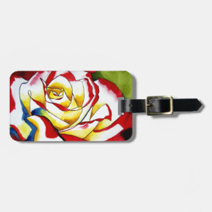 Tee Rose Aquarell Originale Kunst Blume Gepäckanhänger