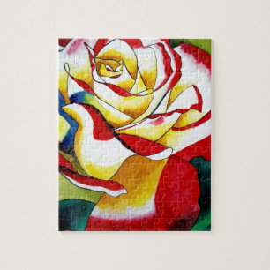 Tee Rose Aquarell Originale Kunst Blume Puzzle