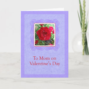 Tee-Rose auf der Lavendel-Mama Valentine Karte