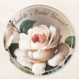 Tee-Rose-Brautparty Runder Pappuntersetzer