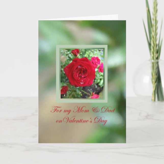 Tee Rose Mama & Vater Valentine 2 Karte (Vorderseite)