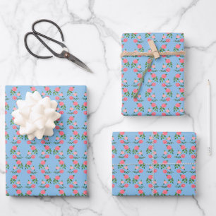Tee-Rose Muster Niedliche Blütenweibchen Süße Geschenkpapier Set