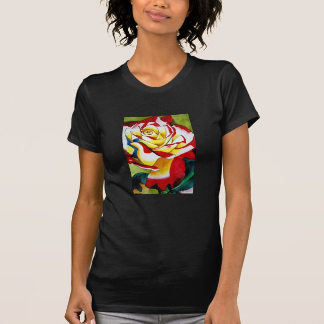 Tee Rose Originale Aquarellkunst Blume (Vorderseite)