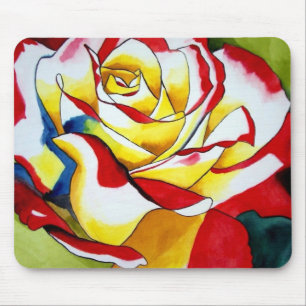 Tee Rose Originale Aquarellkunst Blume Mousepad