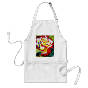 Tee Rose Originale Aquarellkunst Blume Schürze