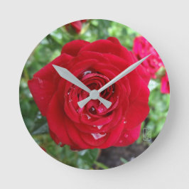 Tee-Rose-Uhr Runde Wanduhr