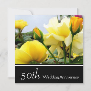 Tee-Rosen 50. Hochzeitstag Einladung
